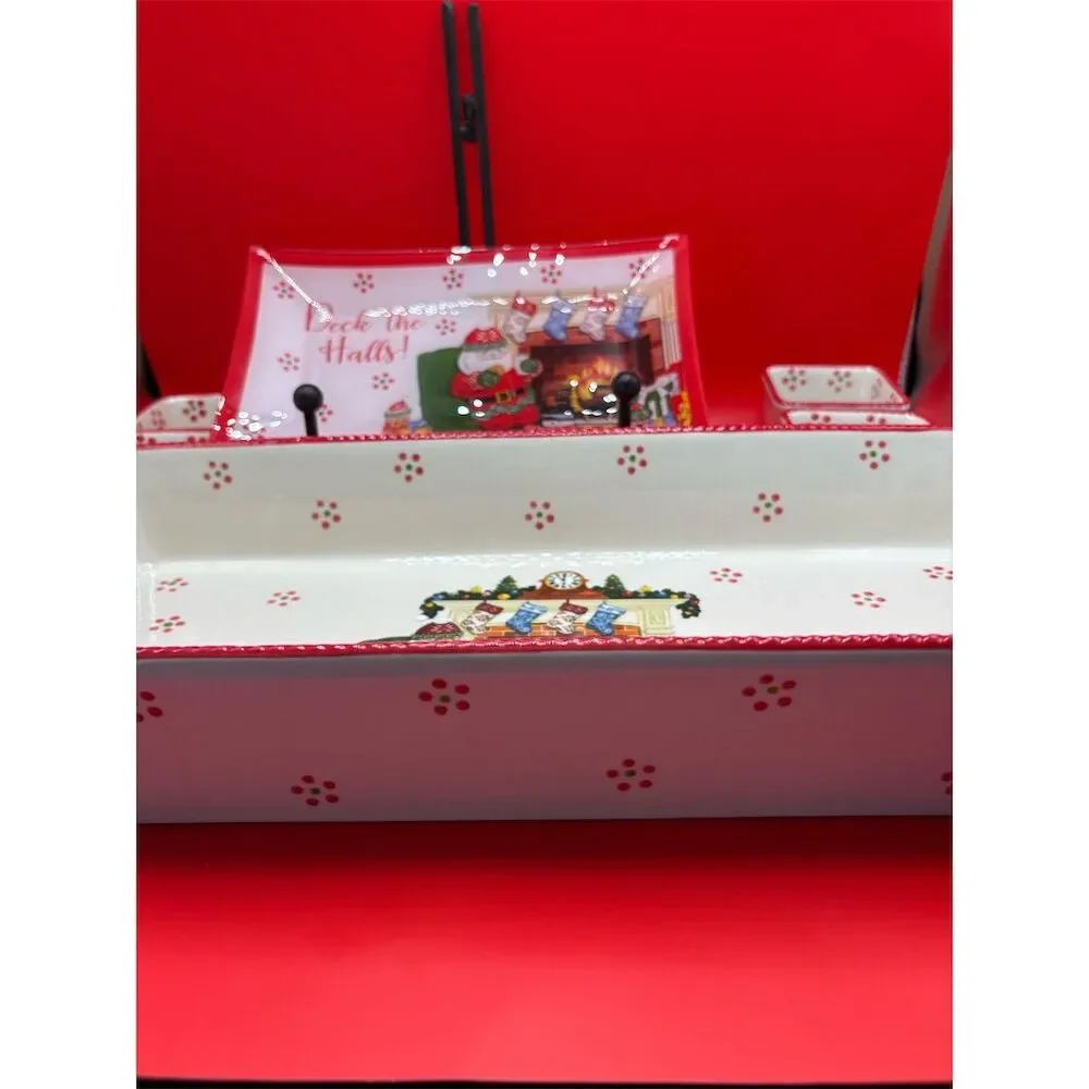 Temptations Holiday‎ Stoneware  6 pieces Christmas Festive Multicolor oven safe